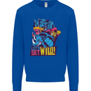 Lets Get Wild Rhino Gorilla Elephant Hippo Mens Sweatshirt Jumper Royal Blue
