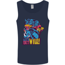 Lets Get Wild Rhino Gorilla Elephant Hippo Mens Vest Tank Top Navy Blue