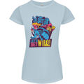 Lets Get Wild Rhino Gorilla Elephant Hippo Womens Petite Cut T-Shirt Light Blue
