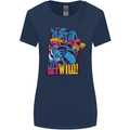 Lets Get Wild Rhino Gorilla Elephant Hippo Womens Wider Cut T-Shirt Navy Blue