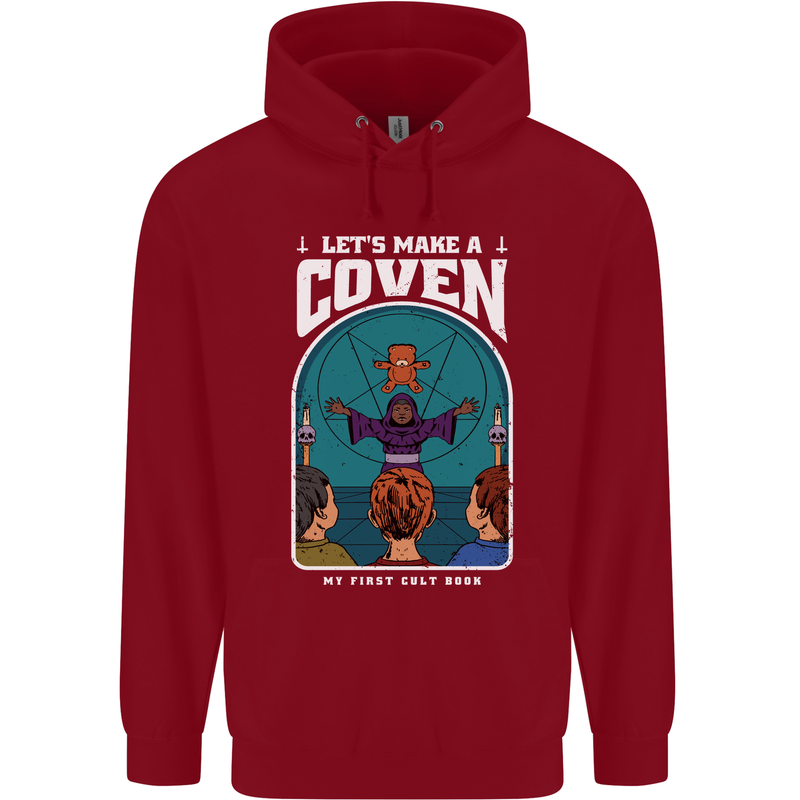 Lets Make a Coven Halloween Satanic Horror Childrens Kids Hoodie Red