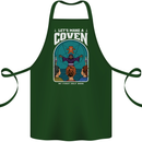 Lets Make a Coven Halloween Satanic Horror Cotton Apron 100% Organic Forest Green
