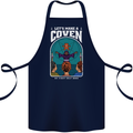 Lets Make a Coven Halloween Satanic Horror Cotton Apron 100% Organic Navy Blue