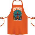 Lets Make a Coven Halloween Satanic Horror Cotton Apron 100% Organic Orange