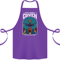 Lets Make a Coven Halloween Satanic Horror Cotton Apron 100% Organic Purple