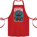 Lets Make a Coven Halloween Satanic Horror Cotton Apron 100% Organic Red