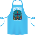 Lets Make a Coven Halloween Satanic Horror Cotton Apron 100% Organic Turquoise