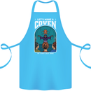 Lets Make a Coven Halloween Satanic Horror Cotton Apron 100% Organic Turquoise