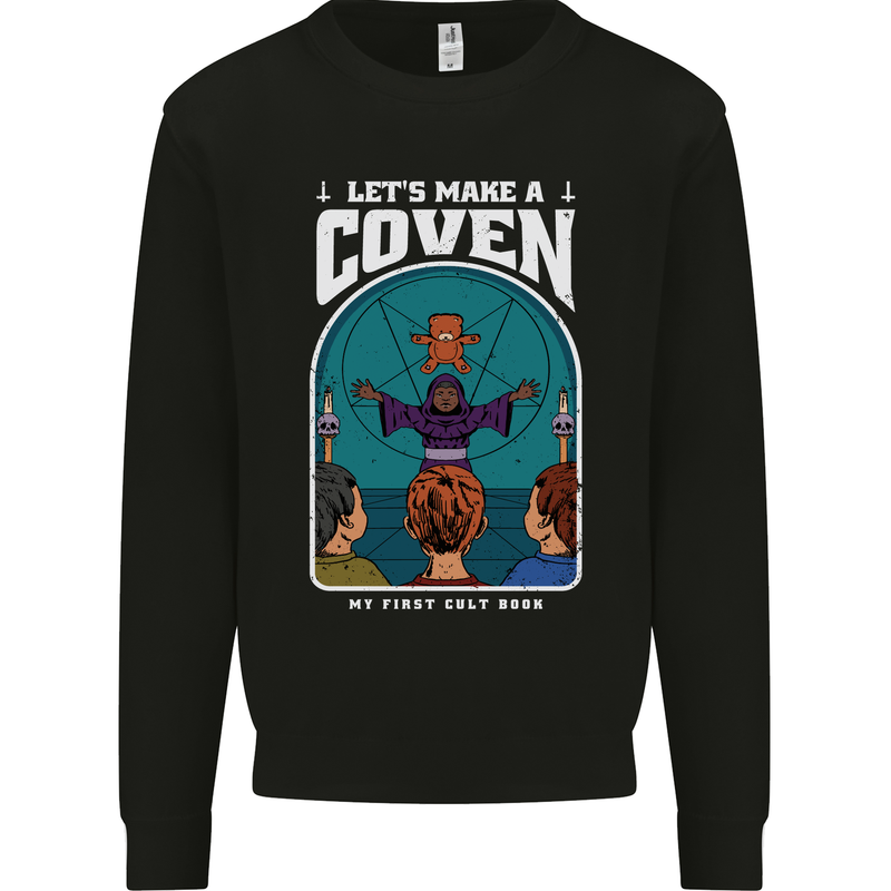Lets Make a Coven Halloween Satanic Horror Kids Sweatshirt Jumper Black
