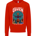 Lets Make a Coven Halloween Satanic Horror Kids Sweatshirt Jumper Bright Red