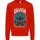 Lets Make a Coven Halloween Satanic Horror Kids Sweatshirt Jumper Bright Red
