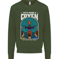 Lets Make a Coven Halloween Satanic Horror Kids Sweatshirt Jumper Forest Green