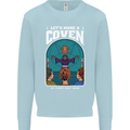 Lets Make a Coven Halloween Satanic Horror Kids Sweatshirt Jumper Light Blue