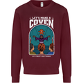 Lets Make a Coven Halloween Satanic Horror Kids Sweatshirt Jumper Maroon