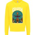 Lets Make a Coven Halloween Satanic Horror Kids Sweatshirt Jumper Yellow