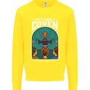 Lets Make a Coven Halloween Satanic Horror Kids Sweatshirt Jumper Yellow