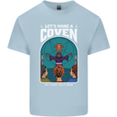 Lets Make a Coven Halloween Satanic Horror Kids T-Shirt Childrens Light Blue