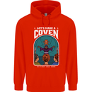 Lets Make a Coven Halloween Satanic Horror Mens 80% Cotton Hoodie Bright Red