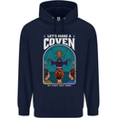 Lets Make a Coven Halloween Satanic Horror Mens 80% Cotton Hoodie Navy Blue