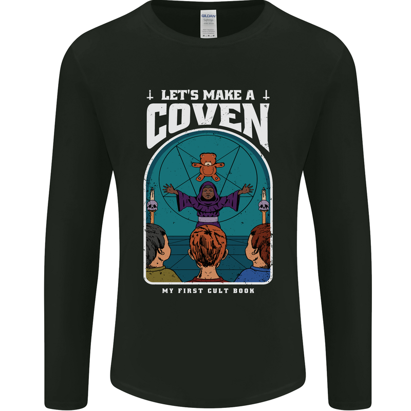 Lets Make a Coven Halloween Satanic Horror Mens Long Sleeve T-Shirt Black