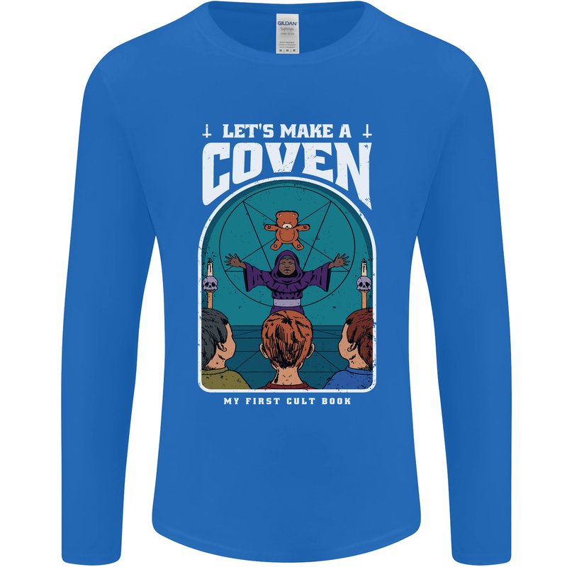 Lets Make a Coven Halloween Satanic Horror Mens Long Sleeve T-Shirt Royal Blue
