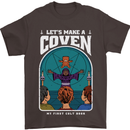 Lets Make a Coven Halloween Satanic Horror Mens T-Shirt Cotton Gildan Dark Chocolate