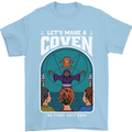 Lets Make a Coven Halloween Satanic Horror Mens T-Shirt Cotton Gildan Light Blue