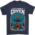 Lets Make a Coven Halloween Satanic Horror Mens T-Shirt Cotton Gildan Navy Blue