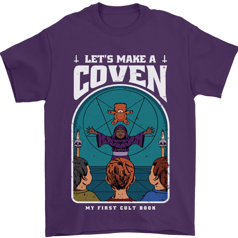 Lets Make a Coven Halloween Satanic Horror Mens T-Shirt Cotton Gildan Purple