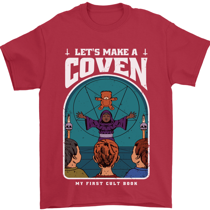 Lets Make a Coven Halloween Satanic Horror Mens T-Shirt Cotton Gildan Red