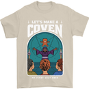 Lets Make a Coven Halloween Satanic Horror Mens T-Shirt Cotton Gildan Sand