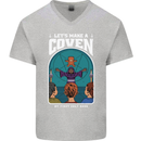 Lets Make a Coven Halloween Satanic Horror Mens V-Neck Cotton T-Shirt Sports Grey