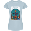 Lets Make a Coven Halloween Satanic Horror Womens Petite Cut T-Shirt Light Blue