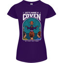Lets Make a Coven Halloween Satanic Horror Womens Petite Cut T-Shirt Purple