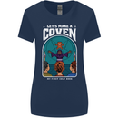 Lets Make a Coven Halloween Satanic Horror Womens Wider Cut T-Shirt Navy Blue