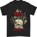 Lets Rock Heavy Metal Skull Mens T-Shirt 100% Cotton Black