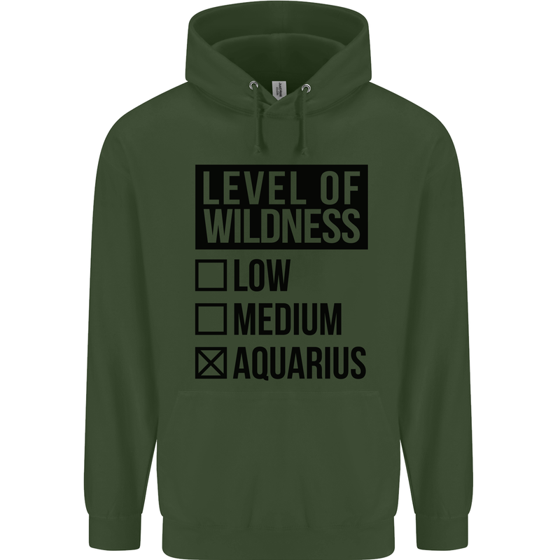 Levels of Wildness Aquarius Childrens Kids Hoodie Forest Green