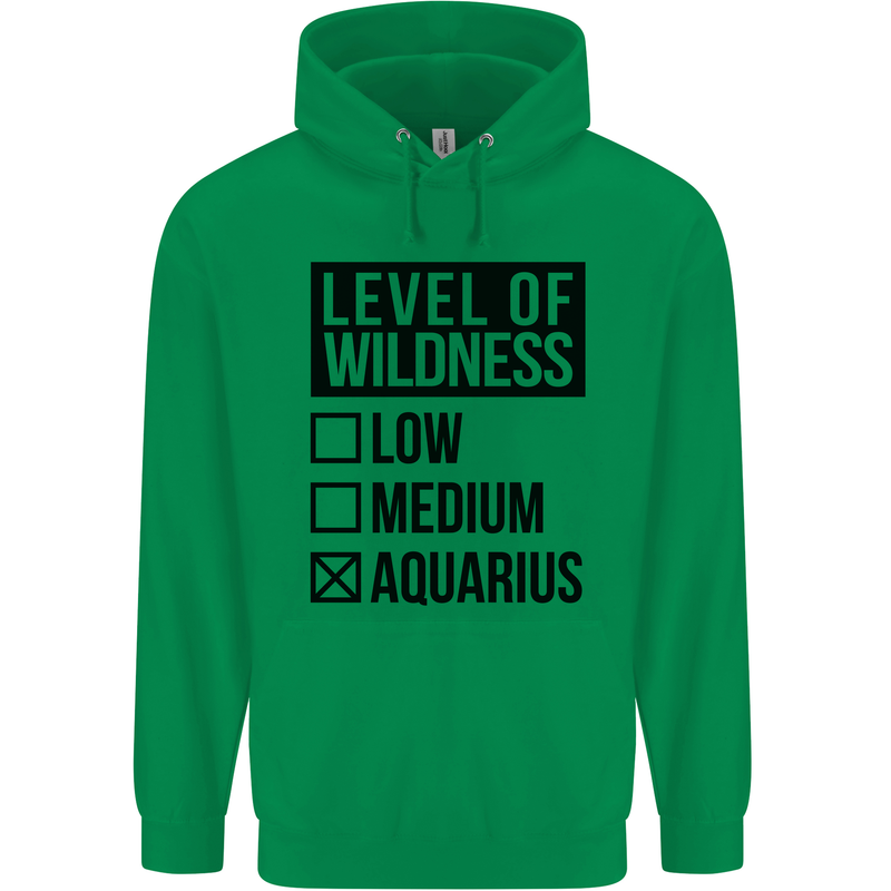 Levels of Wildness Aquarius Childrens Kids Hoodie Irish Green