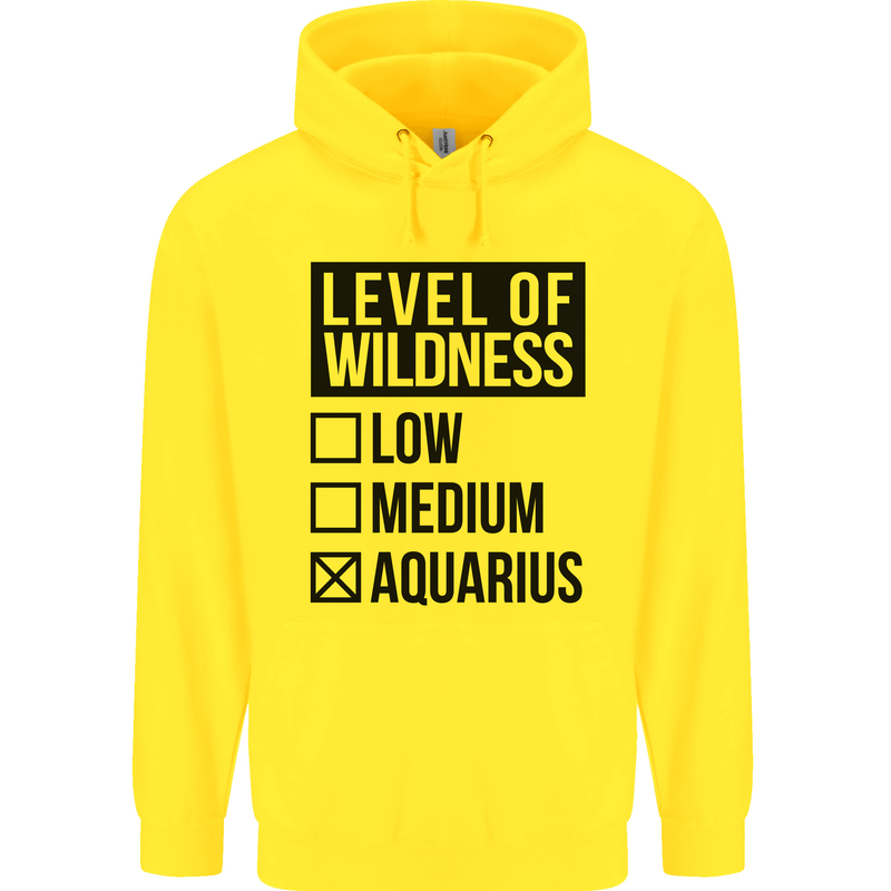 Levels of Wildness Aquarius Childrens Kids Hoodie Yellow