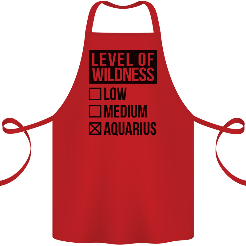 Levels of Wildness Aquarius Cotton Apron 100% Organic Red