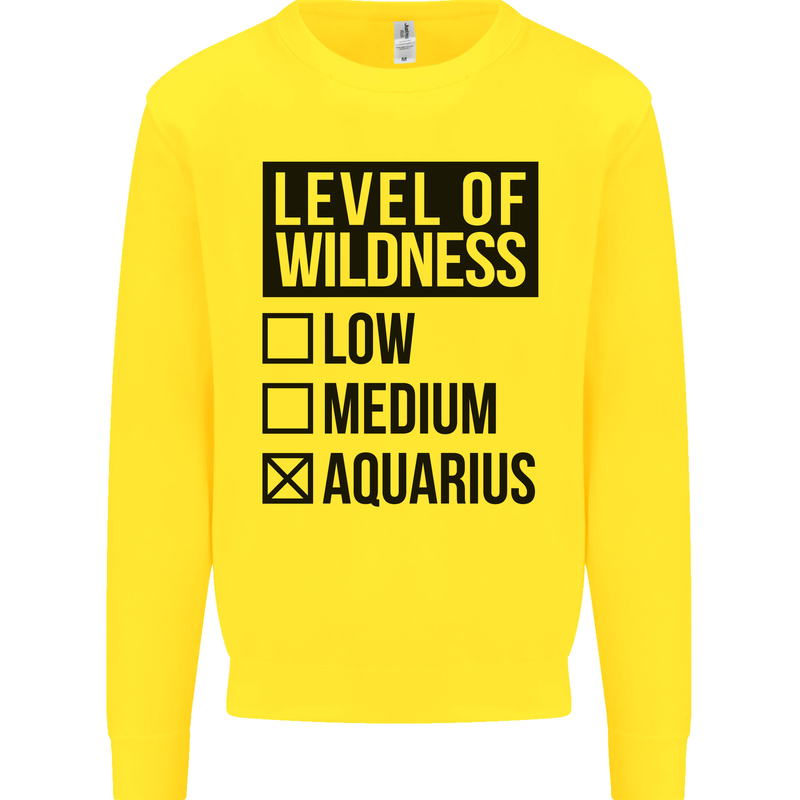 Levels of Wildness Aquarius Kids Sweatshirt Jumper Yellow