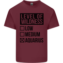 Levels of Wildness Aquarius Mens Cotton T-Shirt Tee Top Maroon