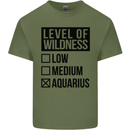 Levels of Wildness Aquarius Mens Cotton T-Shirt Tee Top Military Green