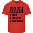 Levels of Wildness Aquarius Mens Cotton T-Shirt Tee Top Red