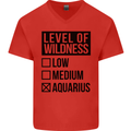 Levels of Wildness Aquarius Mens V-Neck Cotton T-Shirt Red
