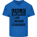 Levels of Wildness Aquarius Mens V-Neck Cotton T-Shirt Royal Blue