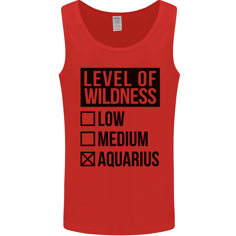 Levels of Wildness Aquarius Mens Vest Tank Top Red