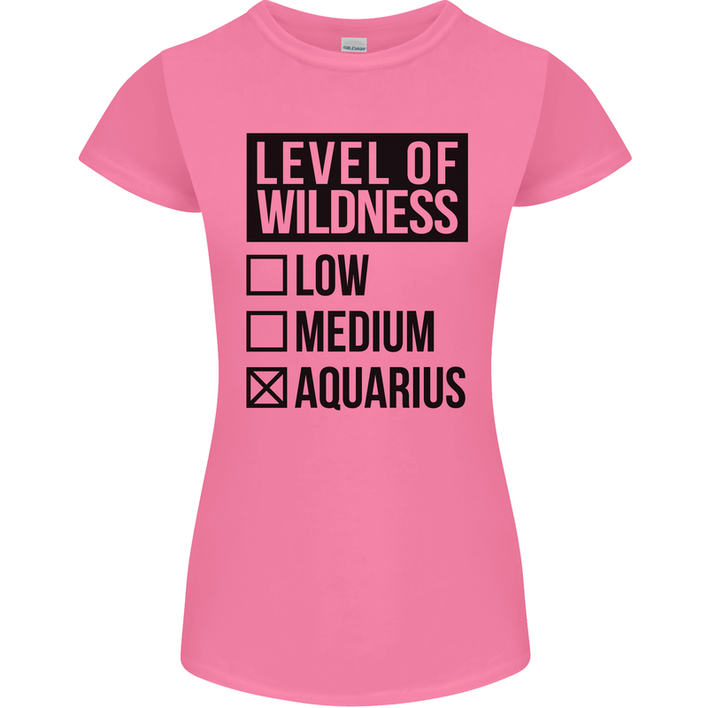 Levels of Wildness Aquarius Womens Petite Cut T-Shirt Azalea