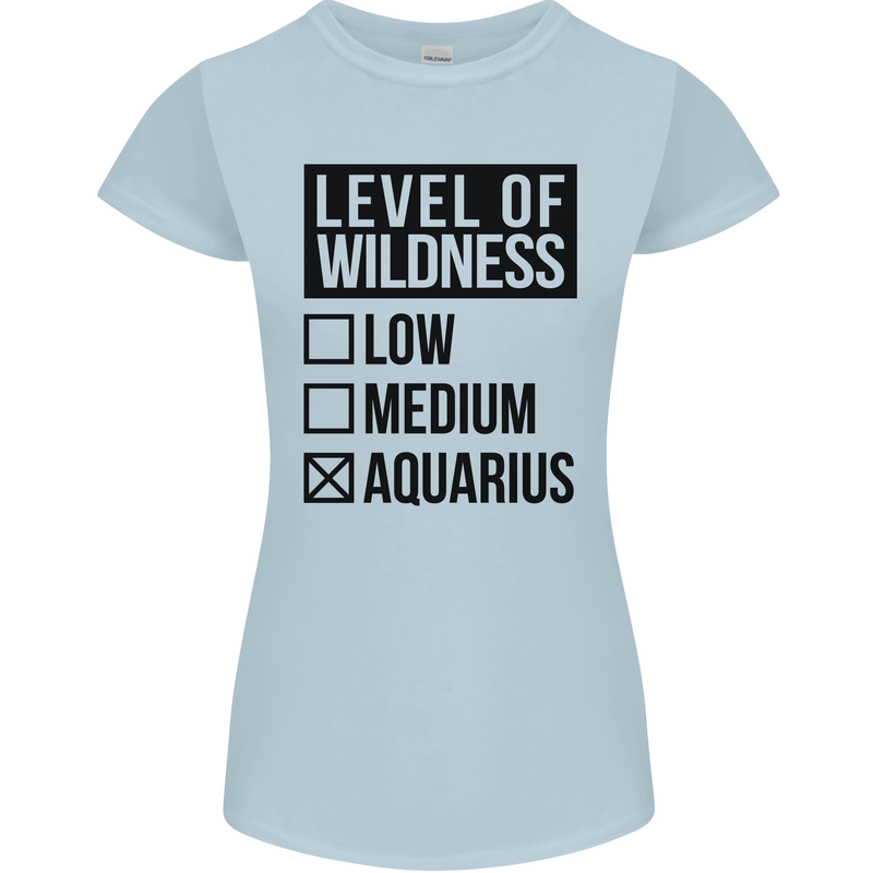Levels of Wildness Aquarius Womens Petite Cut T-Shirt Light Blue
