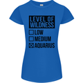 Levels of Wildness Aquarius Womens Petite Cut T-Shirt Royal Blue